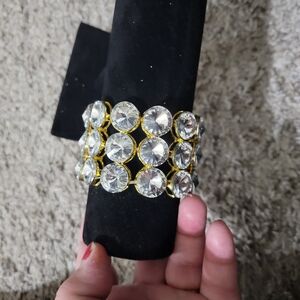 Elegant Gold and Silver Crystal Bracelet
